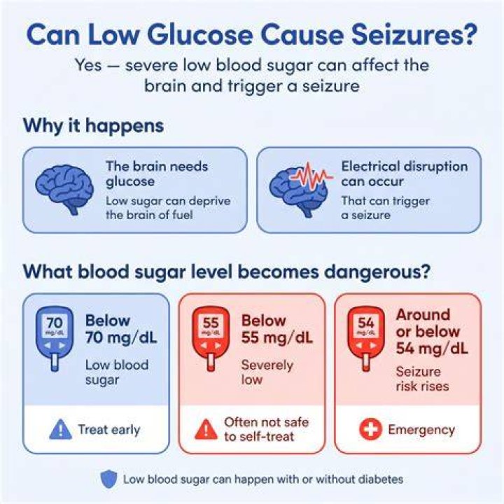 Can low blood sugar trigger a seizure?
