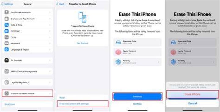 How do I reset my iPhone for a new user?