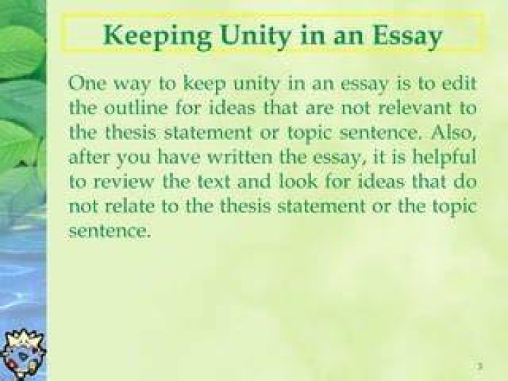 How do you achieve unity in an essay?