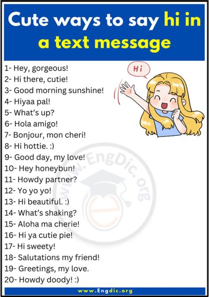 How do you say Hi to a new girl?