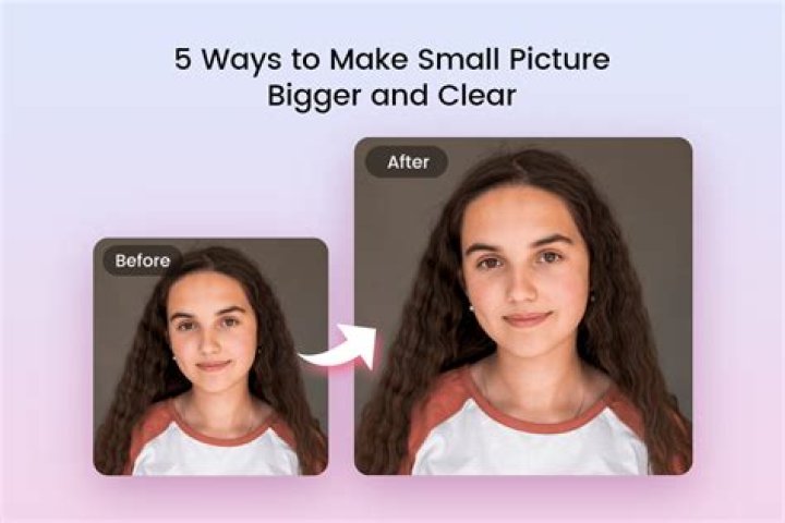 How do you scan a small photo and make it bigger?