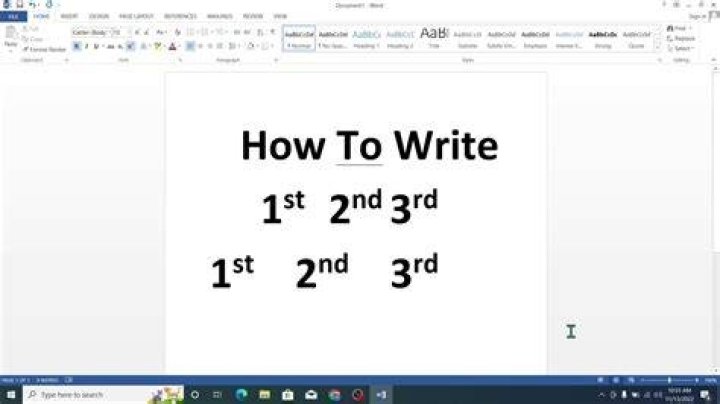 How do you write 1st 2nd 3rd in Word?