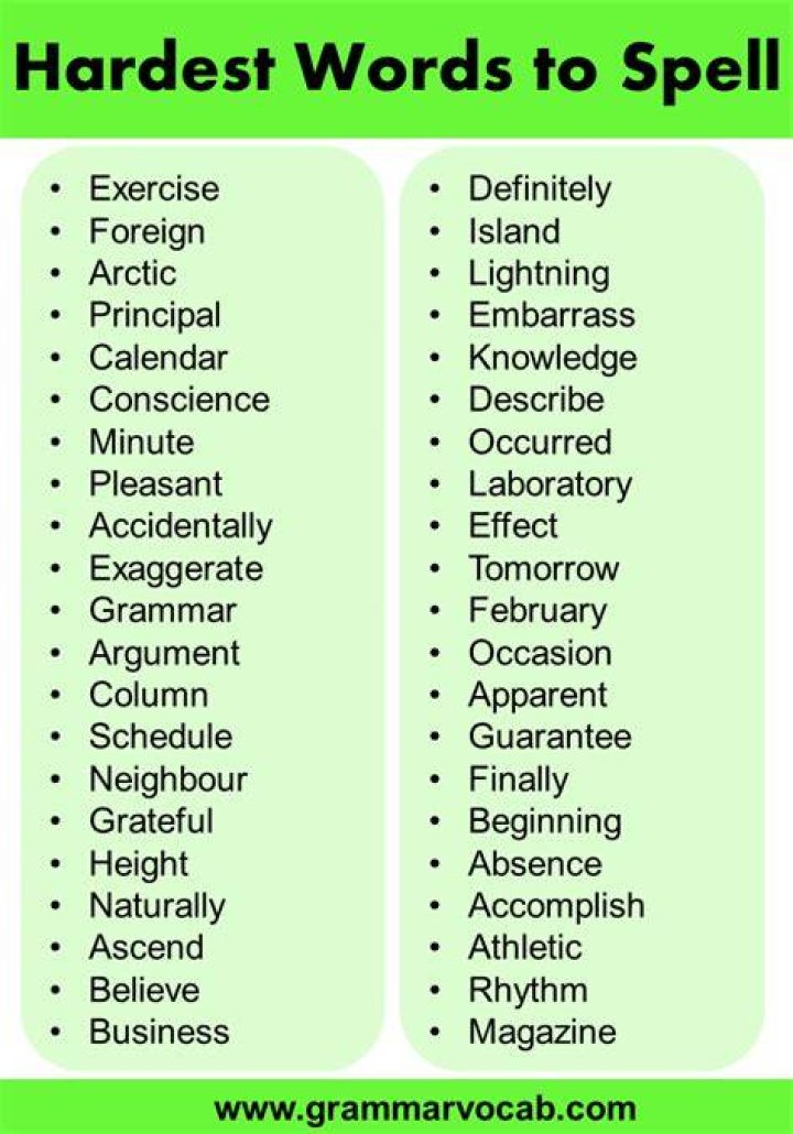 What are hard words to spell?