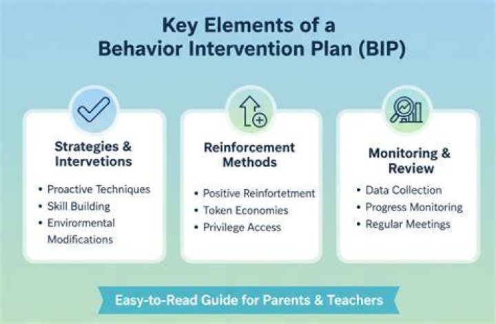 What are the 4 key components of a behavior intervention plan?