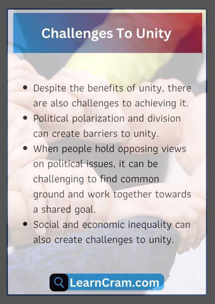 What are the benefits of unity?