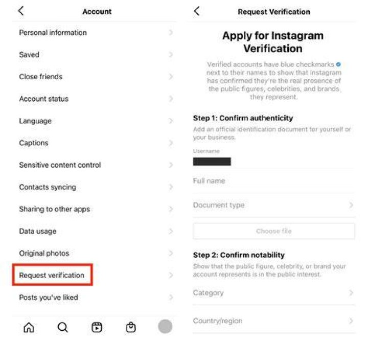 What do verified accounts on Instagram get?