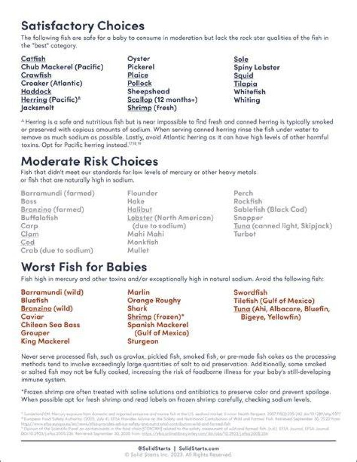 What fish can babies eat?