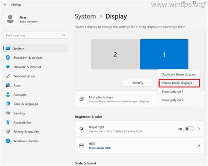 Why can I duplicate but not extend display?