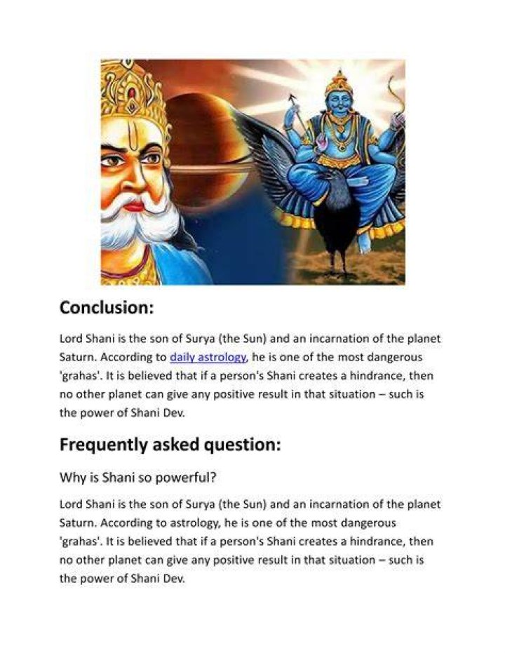 Why is Shani so powerful?